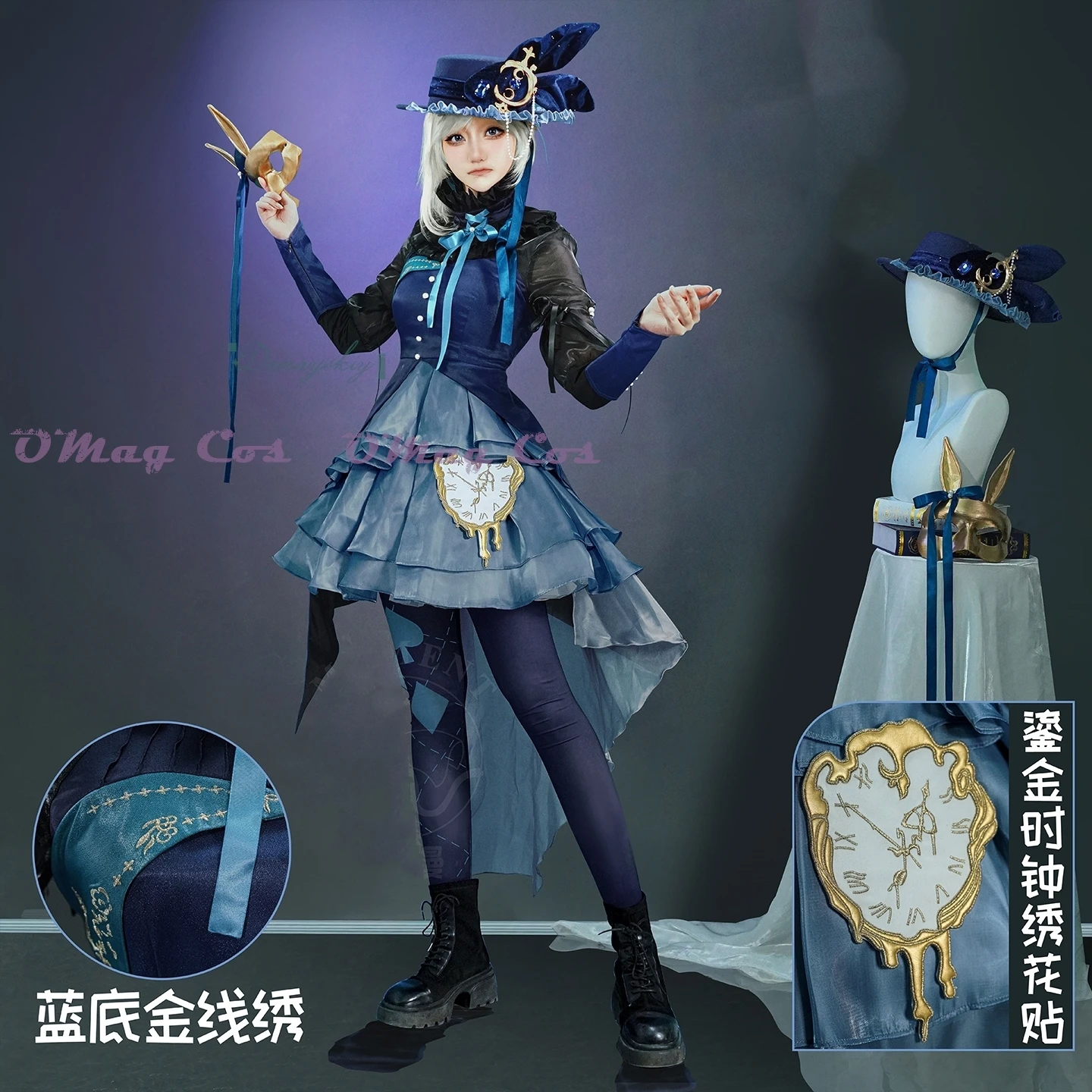 

Реверс: 1999 Vertin Косплей Длинноухий Часовщик Синее Платье Лолиты Аксессуары Для Парика Хэллоуин Женщины