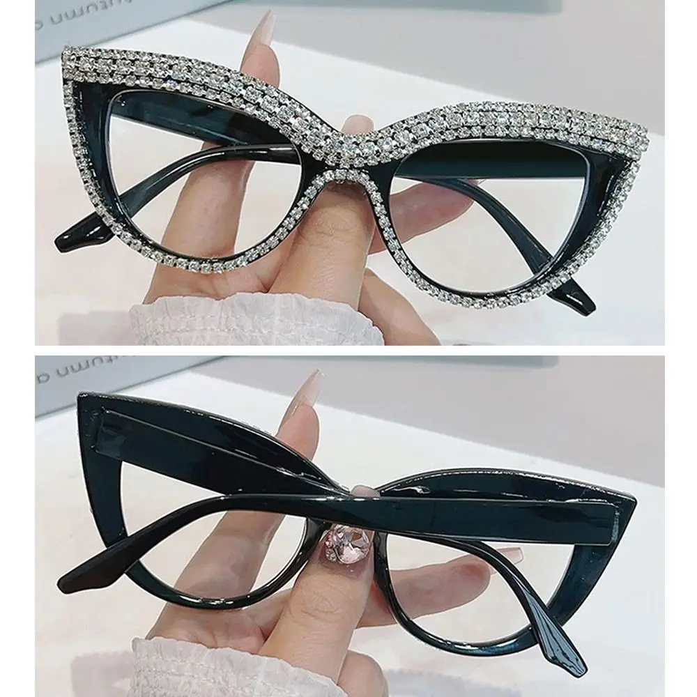 Komfortable Strass Lesebrille Augenschutz Quadratische Hyperopie Brille Luxus Vintage Presbyopie Brillen Büro