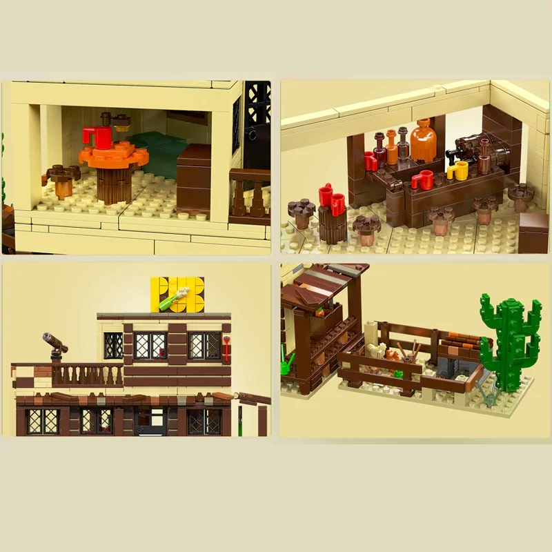 모듈식 건물 와일드 웨스트 살룸 몰드 킹 24072 바 선술집 모델, 빌딩 블록 브릭 퍼즐 장난감, 어린이 선물, 800PCs