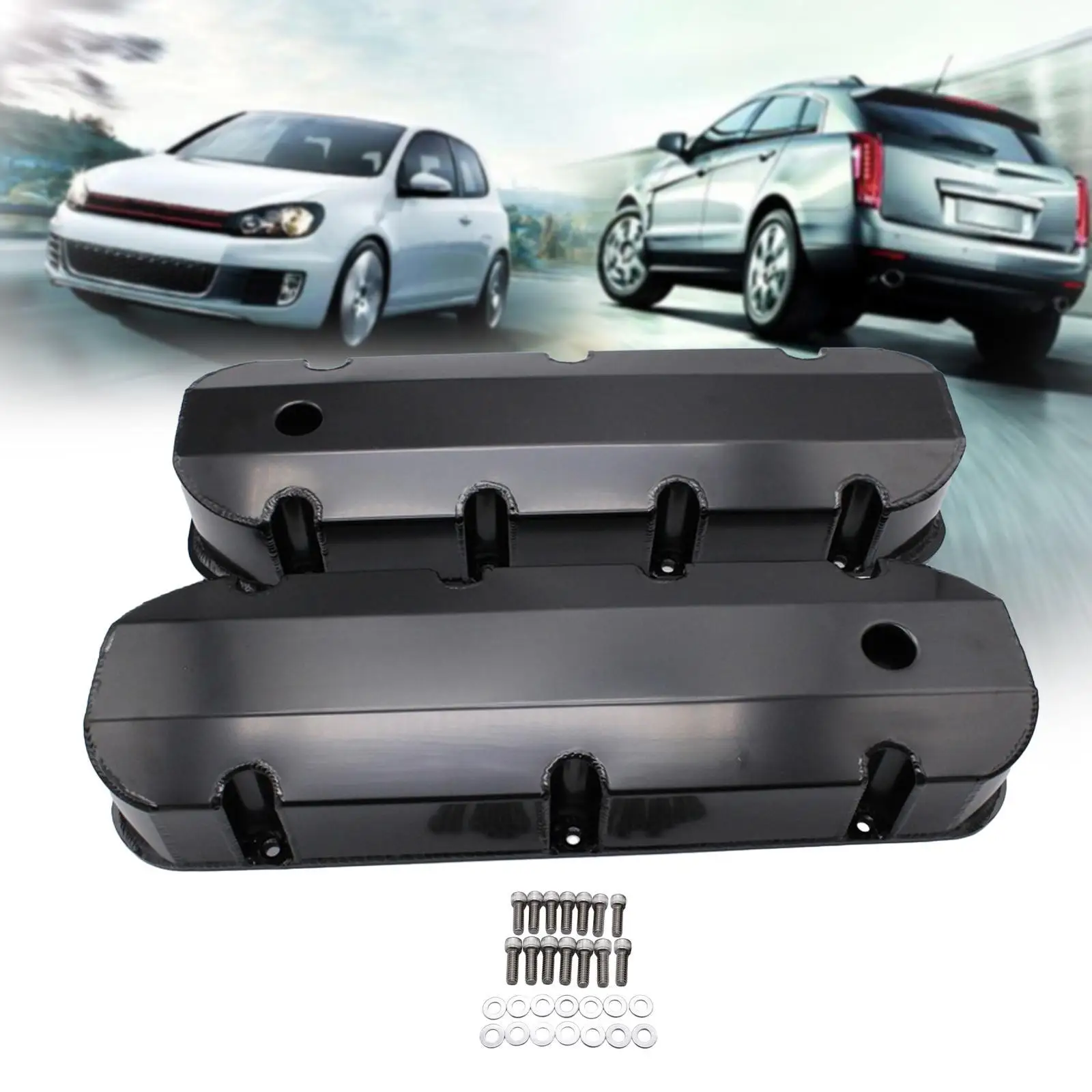 Black Fabricated Tall Valve Covers Bonnet for Chevy Bbc 396 427 454