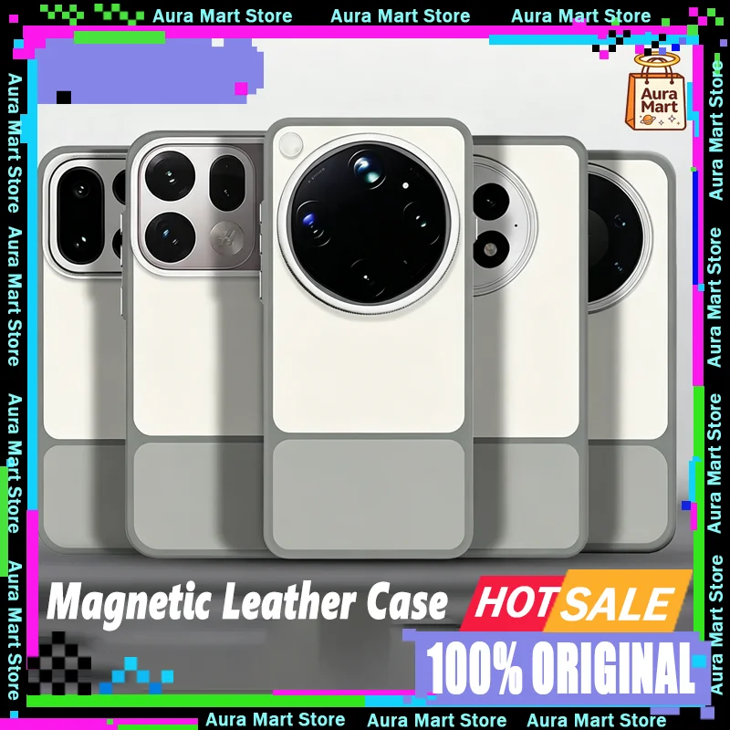 

Original Magnetic Leather Phone Case For Realme for OPPO for xiaomi for OnePlus Airbag Wireless Charging Back Cover Case