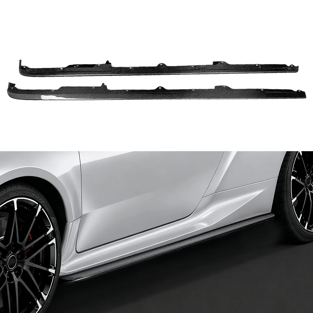 Carbon Fiber T Style High Polished Side Skirts for Toyota Yaris 2020- with Easy Installation and Fitment Tested