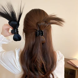 Synthetic Fake Hair Extension Straight with Claw shuttlecock head Hairpiece For Girl Women Chignons