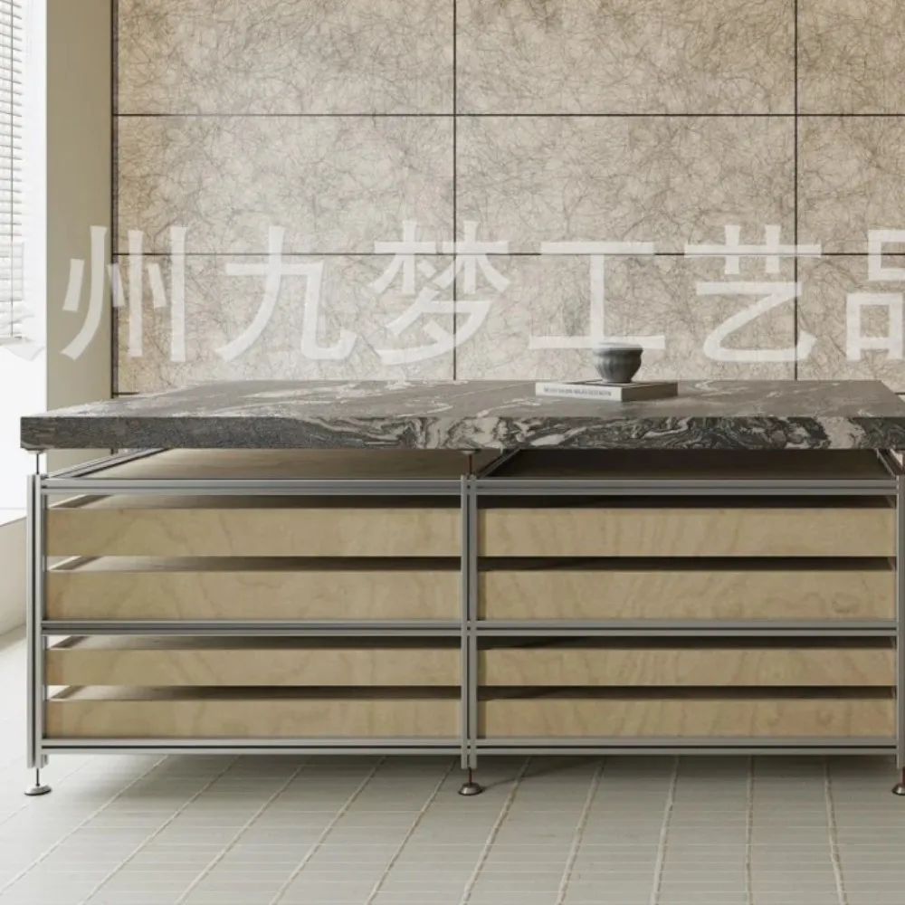 Aluminum profile marine panel drawer display stand Commercial exhibition stand Floor to wall Sample display case Storage rack
