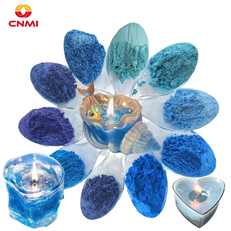 

50g/bag Bulk Glitter Blue Mica Pigment Pearlescent Powder Dye for Candle Making DIY Starry Jelly Wax Resin Crafts Handmade Soap