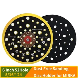6 Inch/150mm 52 Holes Backing Pad Hook and Loop Sanding Pad with 5/16