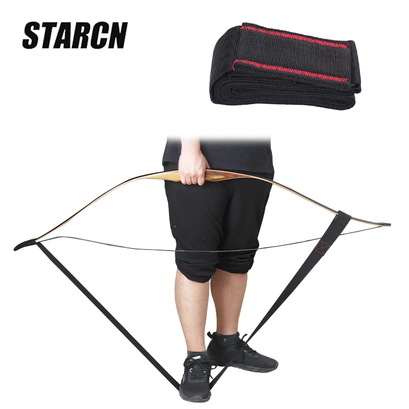 Archery Bow Stringer Tool Canvas Non-Slip Arch Tensioner Shooting Hunting Recurve Bowstring Installation Rope Accessories