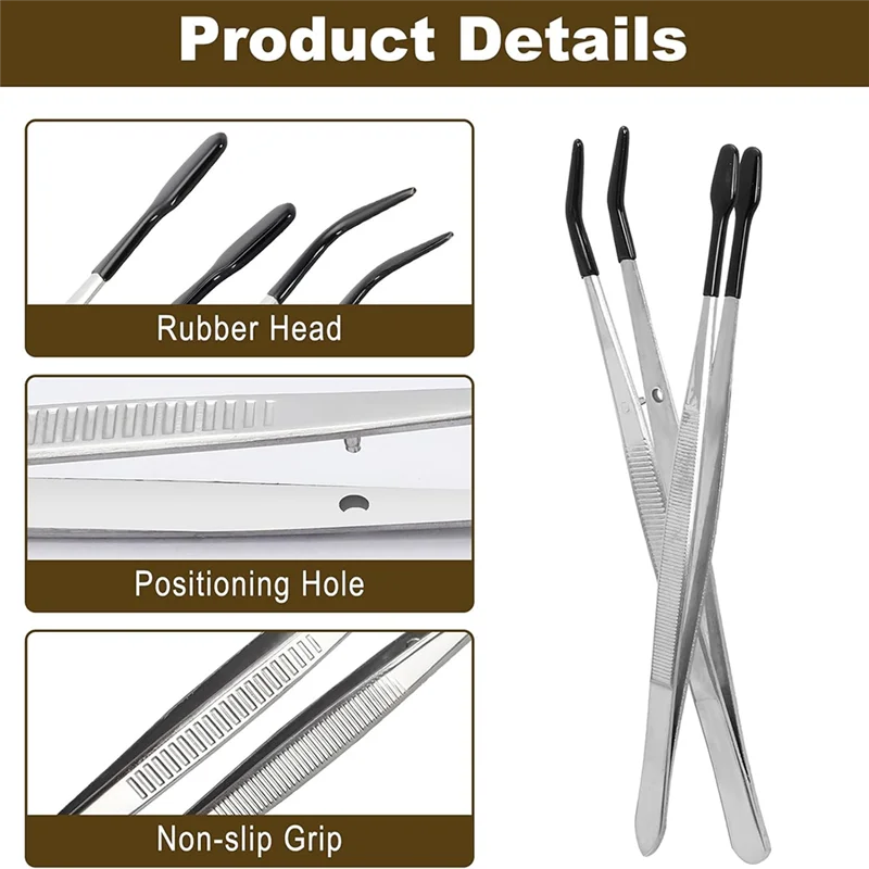 

Прецизионные пинцеты с покрытием T99C-PVC для поделок, изготовления ювелирных изделий, электроники — набор из 6 шт.