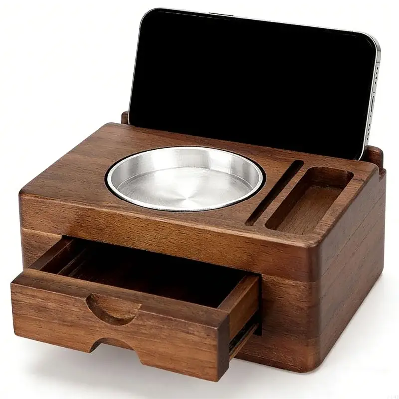 

Phone Tablet & Stand Ashtray with Storage Compartment and Removable Aluminum Tray for Home Office Use F19E