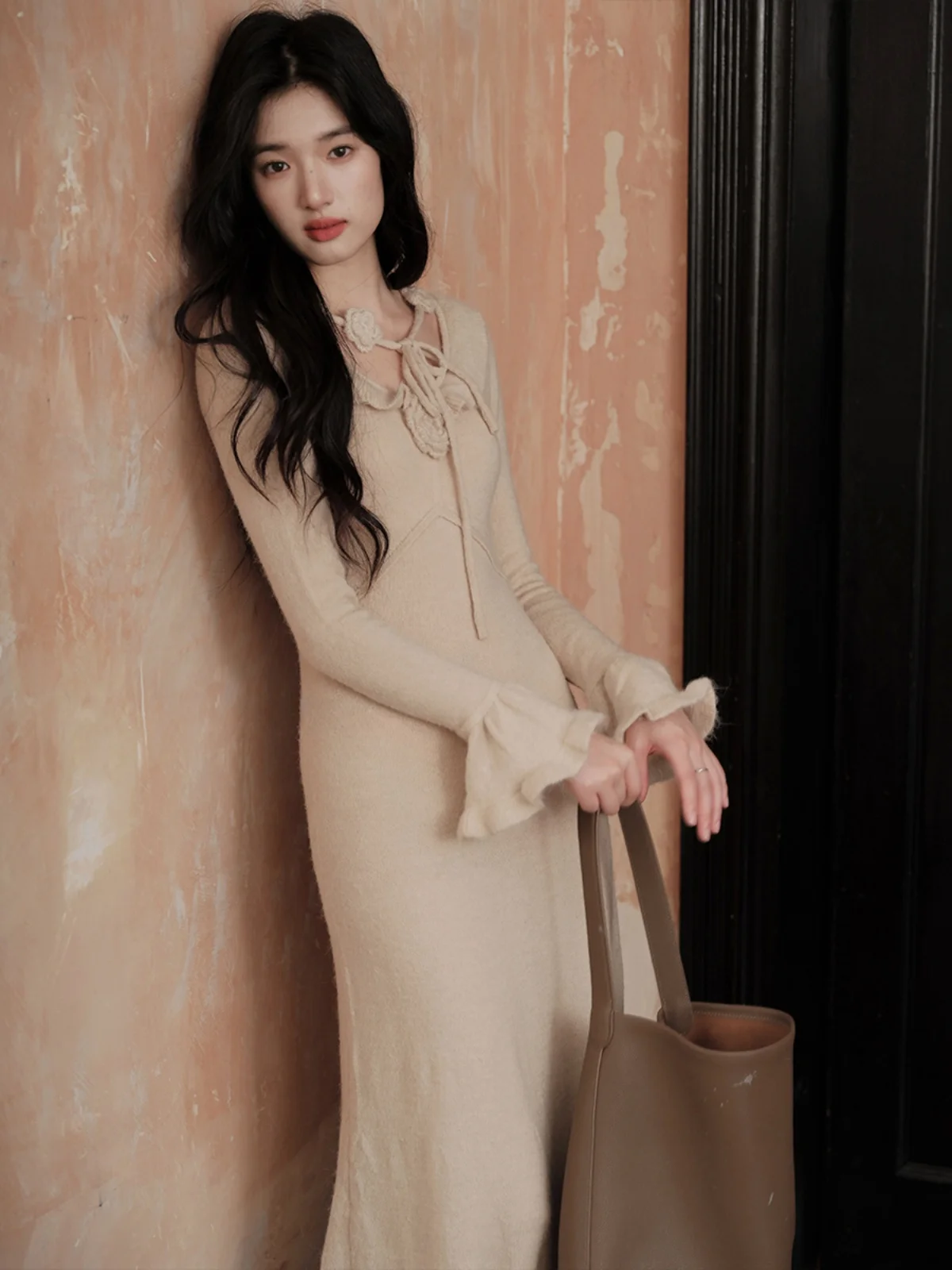 

Новое женское шерстяное платье-миди в китайском стиле, вязаное, повседневное, осенне-зимнее, с уникальным дизайном в национальном стиле, для создания образа в духе Pure Desire.