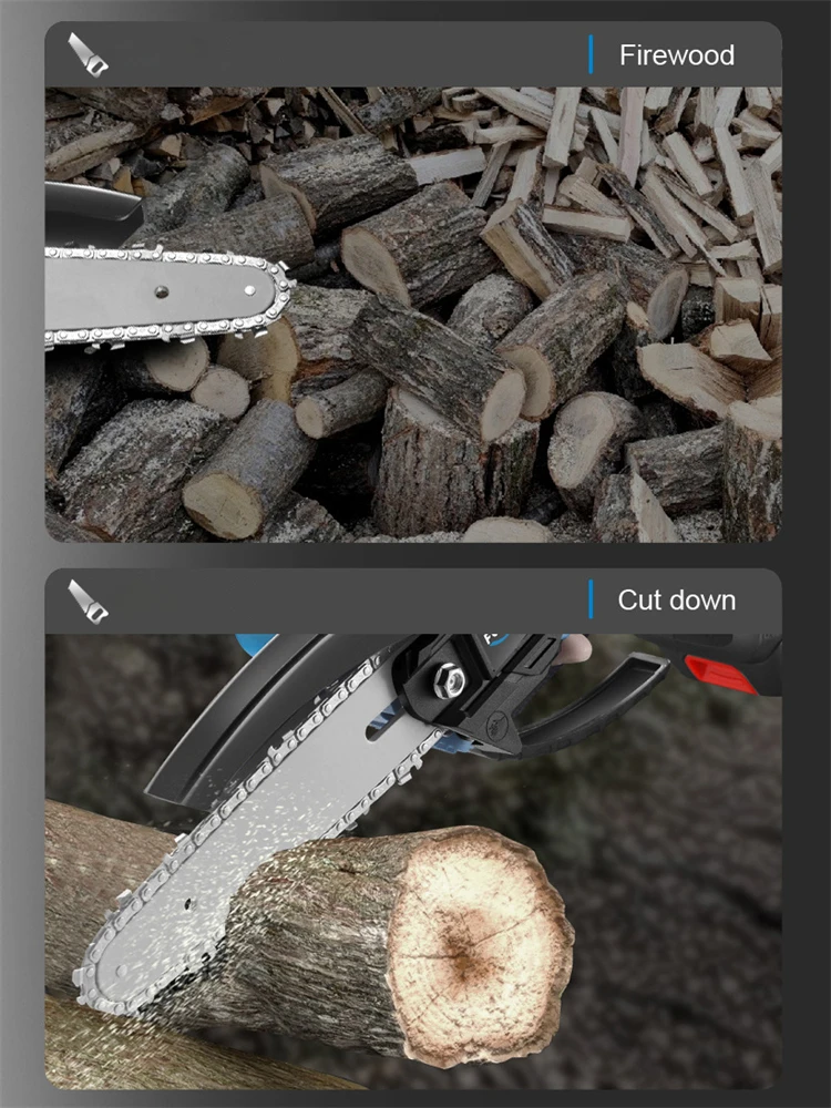 MINI Chainsaw 6In ไร้สายไม้มือถือสวนเลื่อยไฟฟ้าตัดเครื่องมือ Fit Makita/Dewalt/Milwaukee 18V แบตเตอรี่