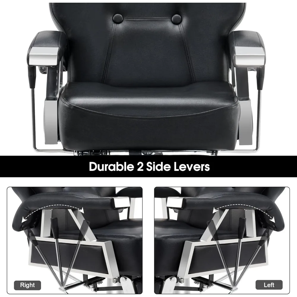 เก้าอี้เล็บเท้าHeavy Duty Reclineตัดผมเก้าอี้อเนกประสงค์Hydraulic Salonเก้าอี้สําหรับช่างทําผมสปาความงามแชมพูE