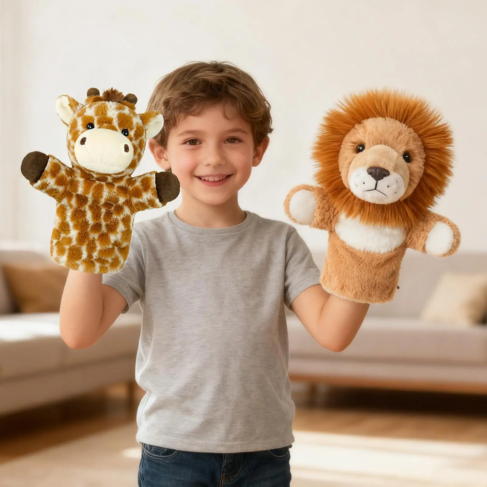 Stuffed Plush Animals Toys Hand Puppet Stage Performance Hand Puppets Dolls Educational Baby Toys Education Children Gift