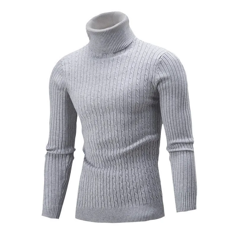 

Men's Knitwear Autumn and Winter New Europe and America High Collar Fried Dough Twists Underlay Sweaters Men's Shirts Fashion