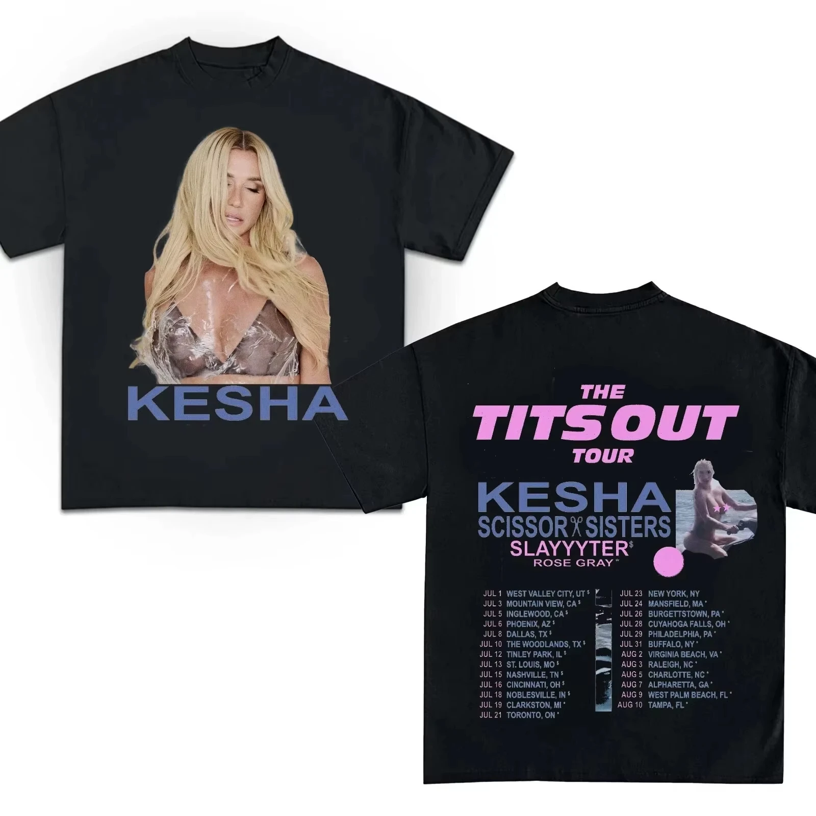 

2026 новая концертная рубашка Kesha Футболка Kesha The Tits Out Tour Высококачественная роскошь для мужчин и женщин Топ Y2k