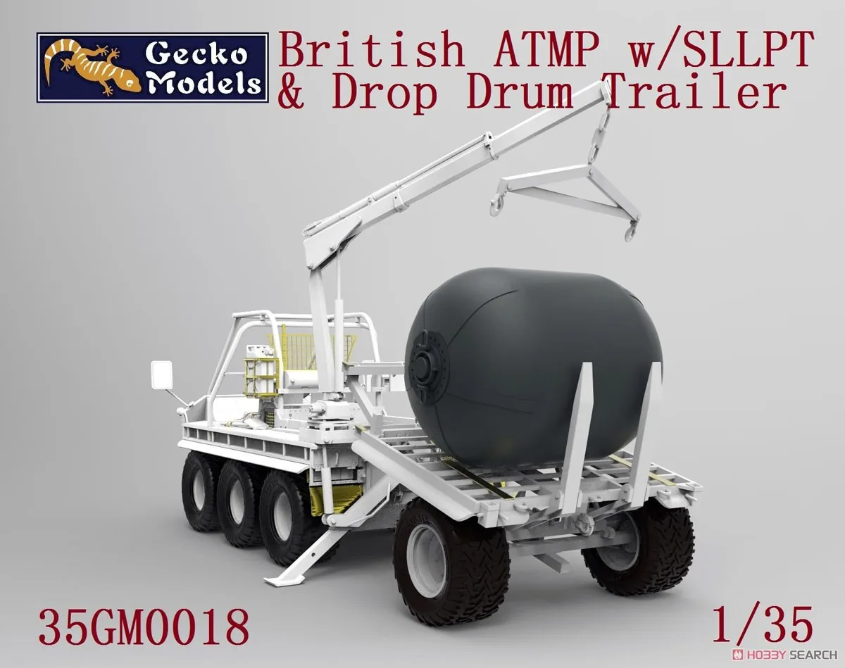 GECKO 35GM0018 1/35 스케일 영국 ATMP, SLLPT 및 드롭 드럼 트레일러 취미 빌딩 공예 장난감 플라스틱 조립 모델 키트
