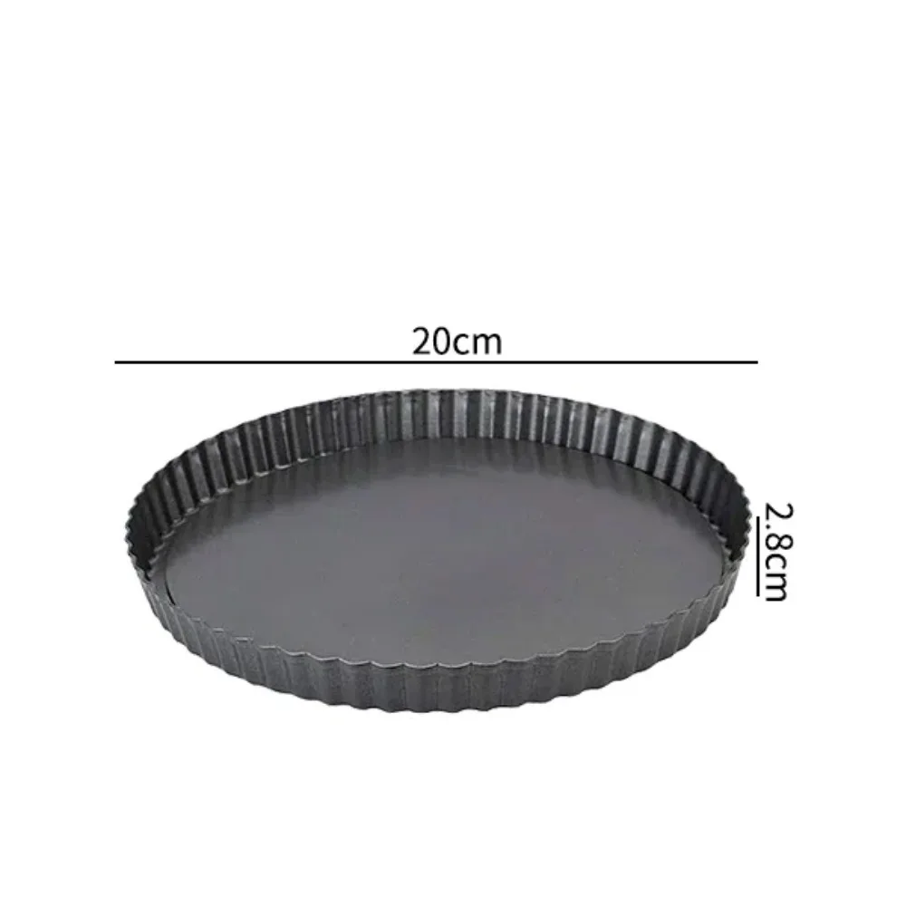 20-30cm Non-Stick Tart Quiche Flan Pan Molds Round Removable Loose Bottom Fluted Heavy Duty Pie Pizza Cake Baking Pan Bakeware