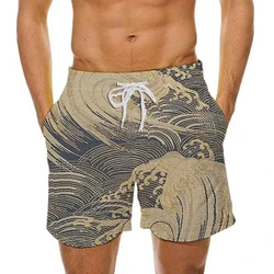 Man's Beach Shorts Swim Sportswear Boardshort Wave 3D Print Fitness Short Pants Male Oversized Gym Trunks Surf Board Swimsuit