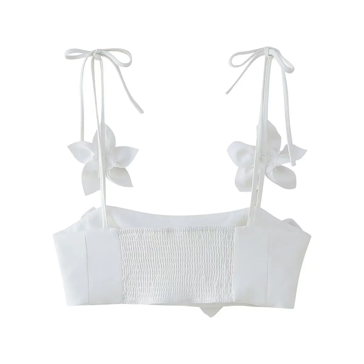 Women's Creative White Floral Camisole Bra Hook and Eye Camisole 2024 New Summer Fashion Art Camisole 