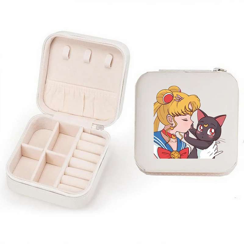 بحار القمر صندوق مجوهرات منظم صندوق تخزين السفر المحمولة مجوهرات حالة أقراط قلادة خاتم صناديق المجوهرات هدايا عيد الميلاد #5