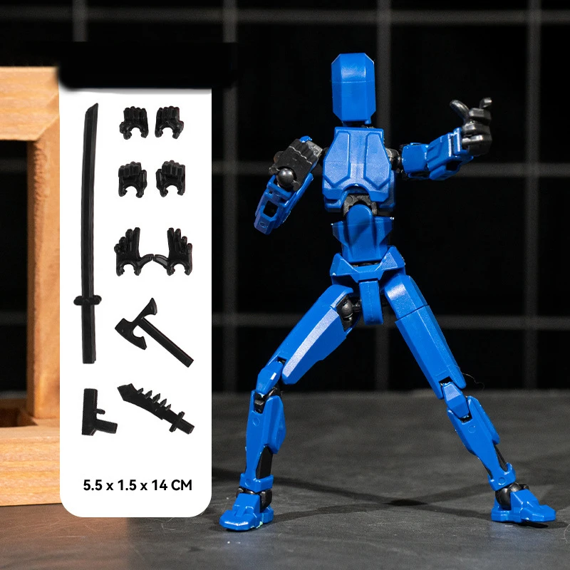 Lot 4 Figurines Robots Articulés – 14,5 Cm – Imprimé 3D – À Assembler – Bureau Et Collection
