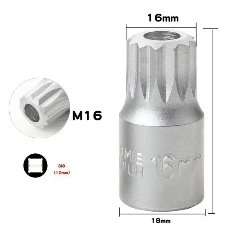Oil Sump Drain Plug Socket Wrench 3/8 Drive Auto Repairing Gearbox Screw Wrench Household Hand Drill Power Tools Accessories
