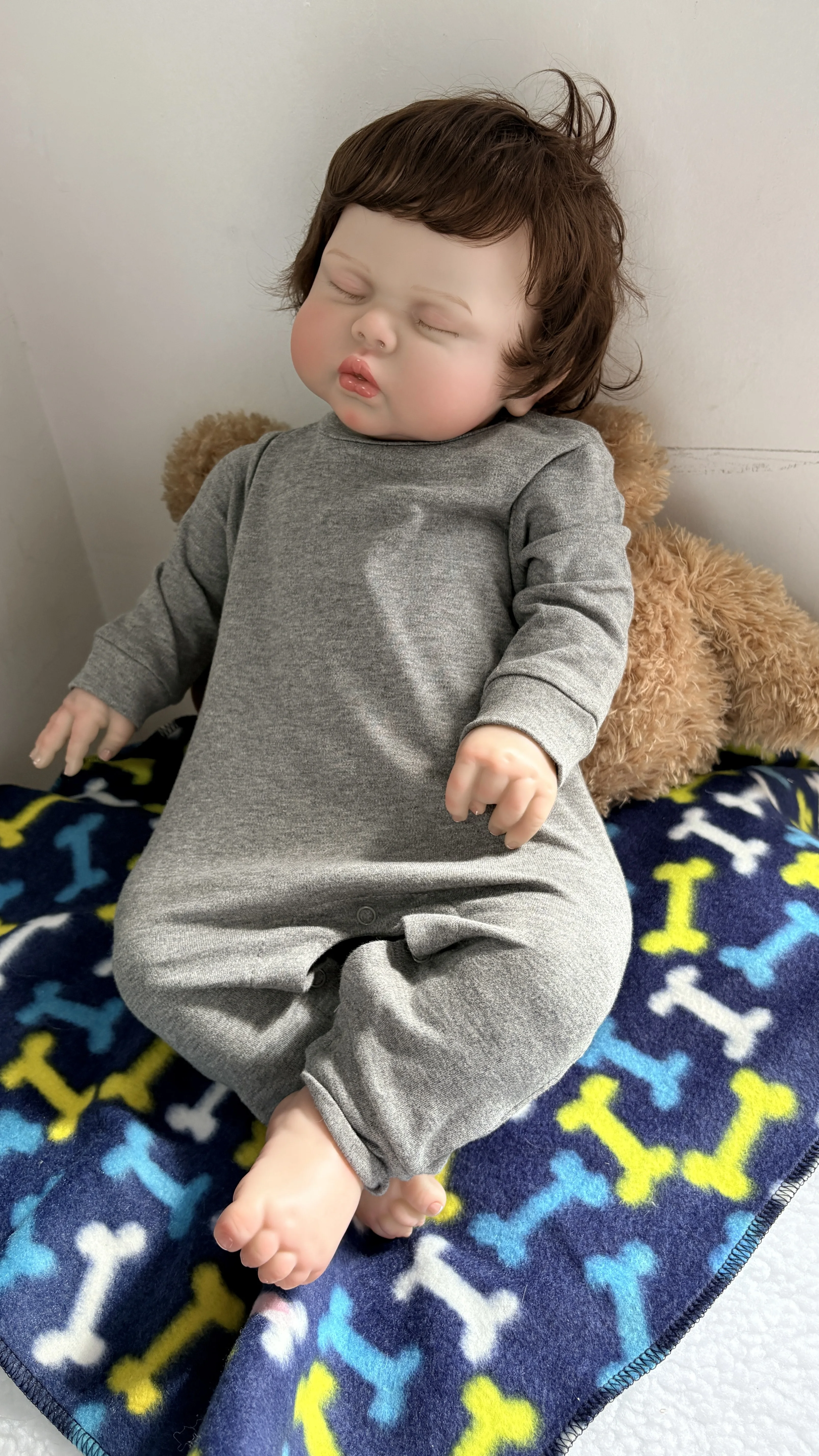 60CM Reborn Pickle Multiple Layers Painting 3D Skin Implantation Hair Lifelike Toddler Baby Girls Gift for Xmas