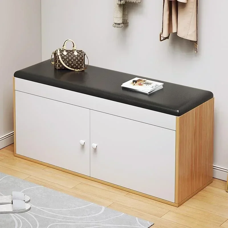 Premium Modern Ritating Shoe Cabinet Storage Organised Entrance Hall Shoe Rack Hallway Bench Stool With Seat  Furniture