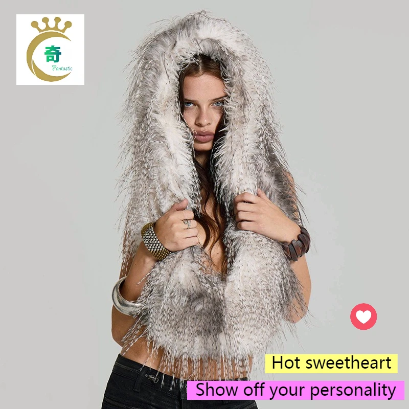 

Женская одежда в европейском и американском стиле, весна-осень 2021, новая уличная одежда с капюшоном, висячим воротником, меховым воротником, сексуальный жилет без спинки, топ