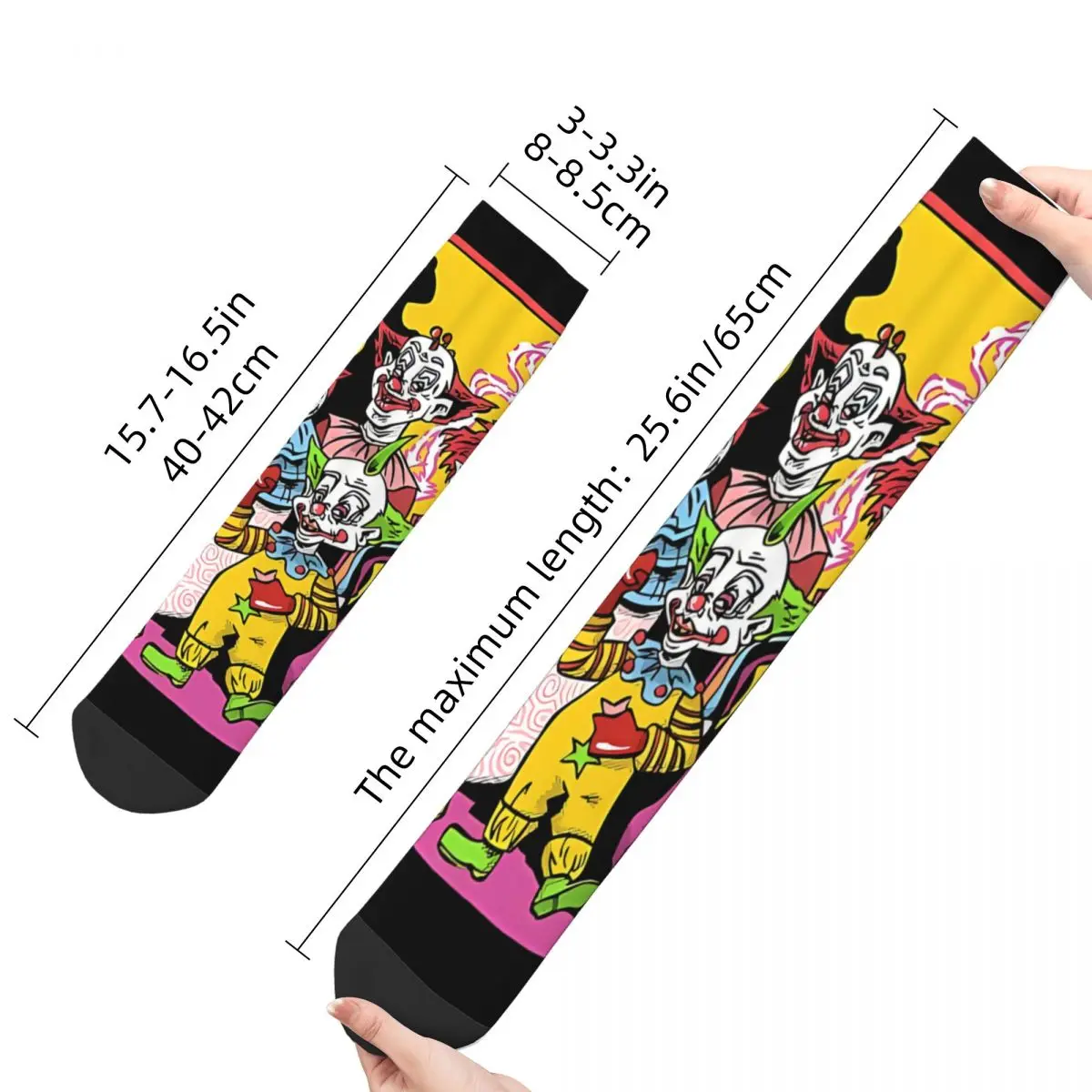 Sock for Men Killer Klowns Harajuku Killer Klowns From Outer Space Film Happy Quality Pattern Printed Boys Crew Sock Casual Gift