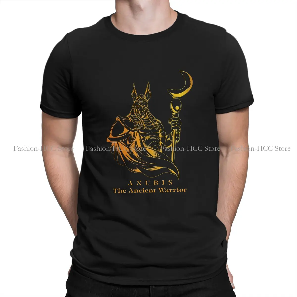 Anubis The Warrior  Pharaohs Hipster Polyester TShirts Ancient Egypt Egyptian Men Harajuku Streetwear T Shirt Round Neck