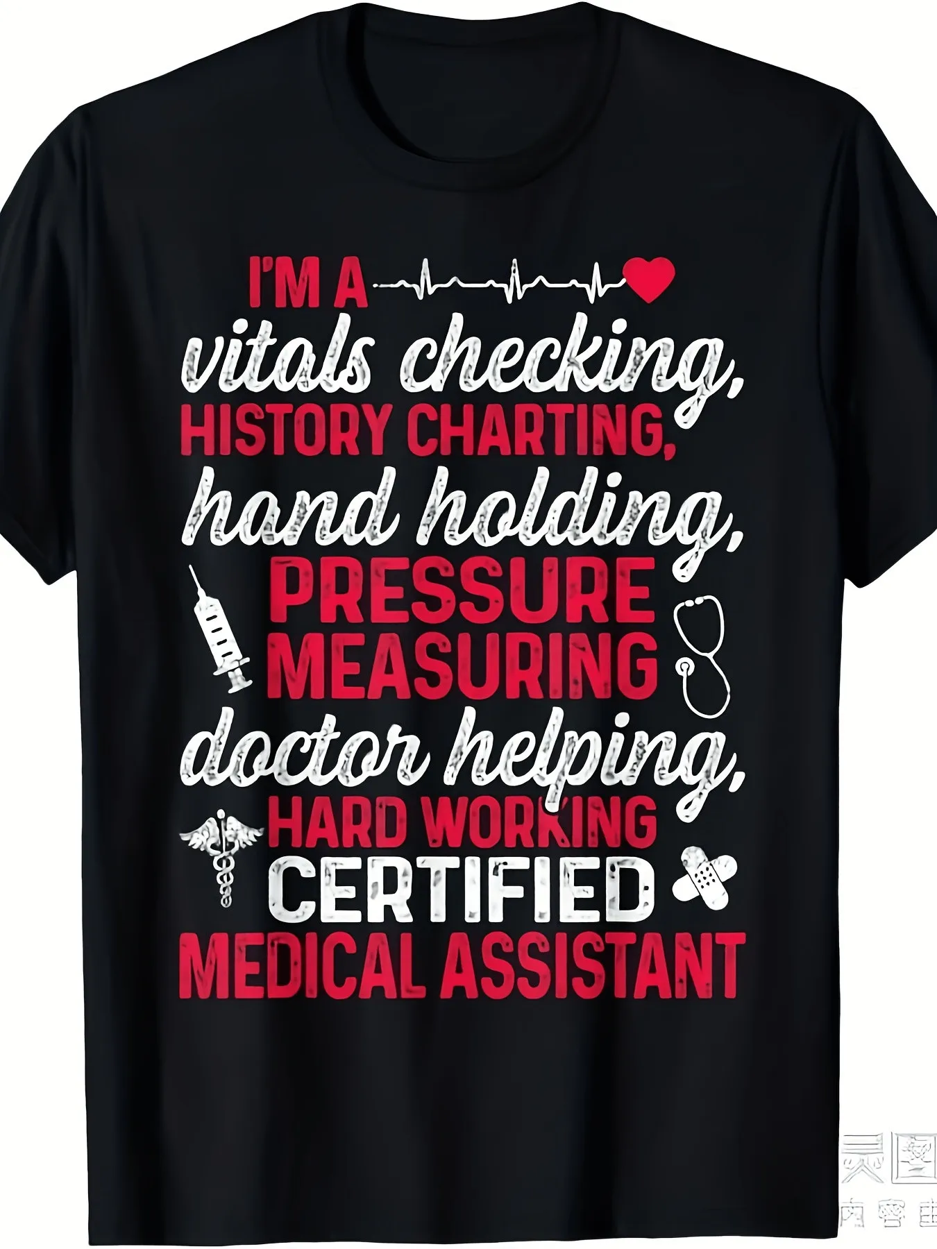 I'm A Vitals Checking History Charting Certified Medical Assistant T Shirt Men's Casual Short Sleeve T Shirt Soft Breathable Fabric for 226 Summer Casual Attire