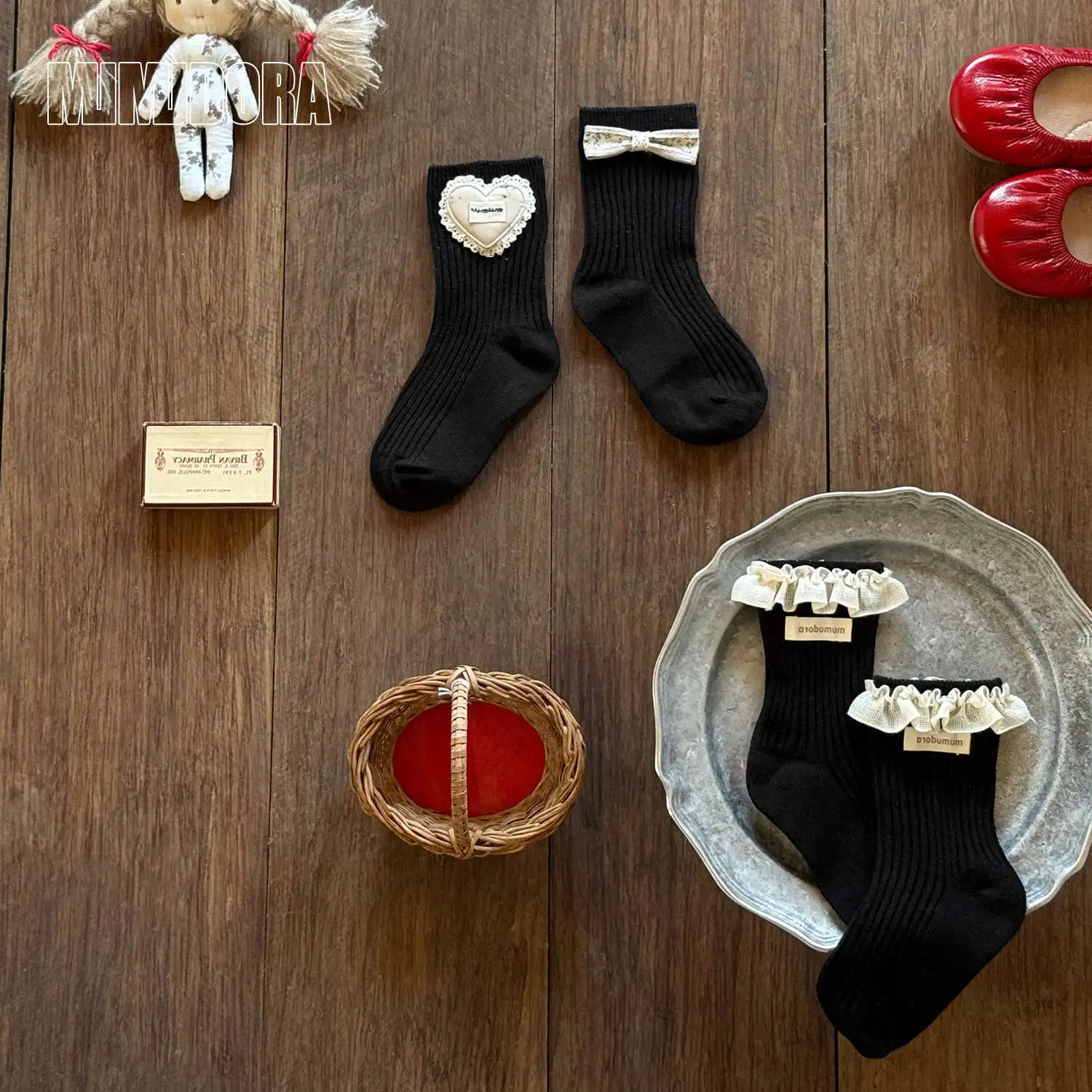 

Doll Baby Socks Boneless Autumn Cotton Children's Socks Spring and Autumn Styles Girls' Mid Tube Bow