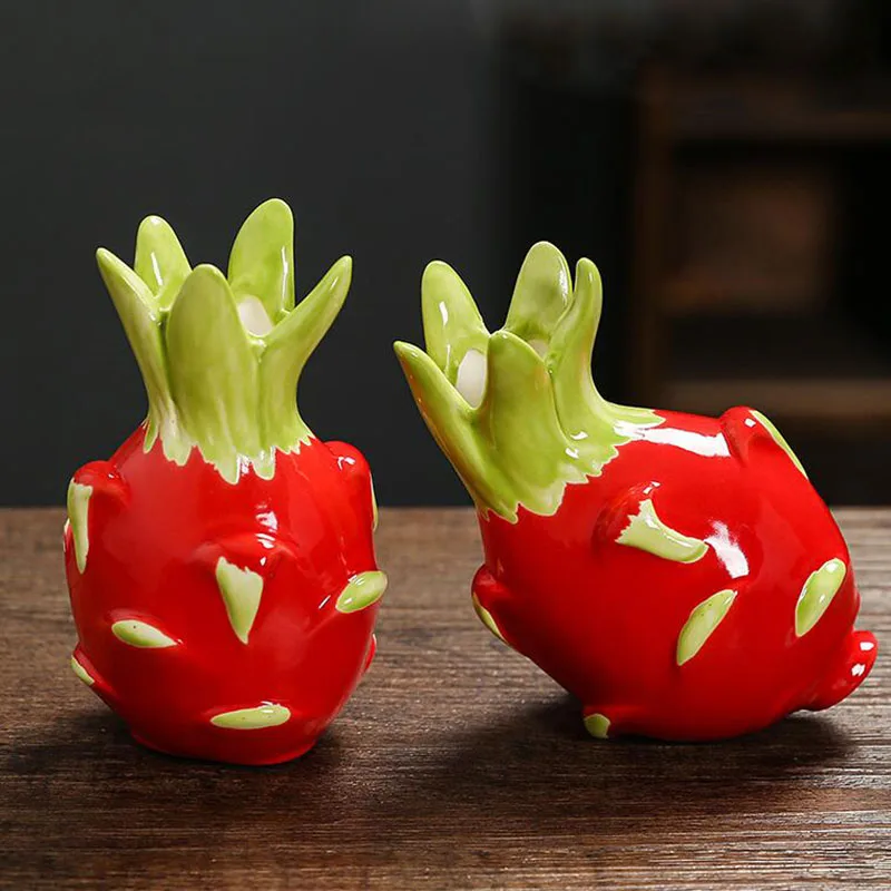 New Style Dragon Fruit Ceramic Flowerpot Hydroponic Plant Vase Desktop Ornaments Planter Pot Garden Home Decor