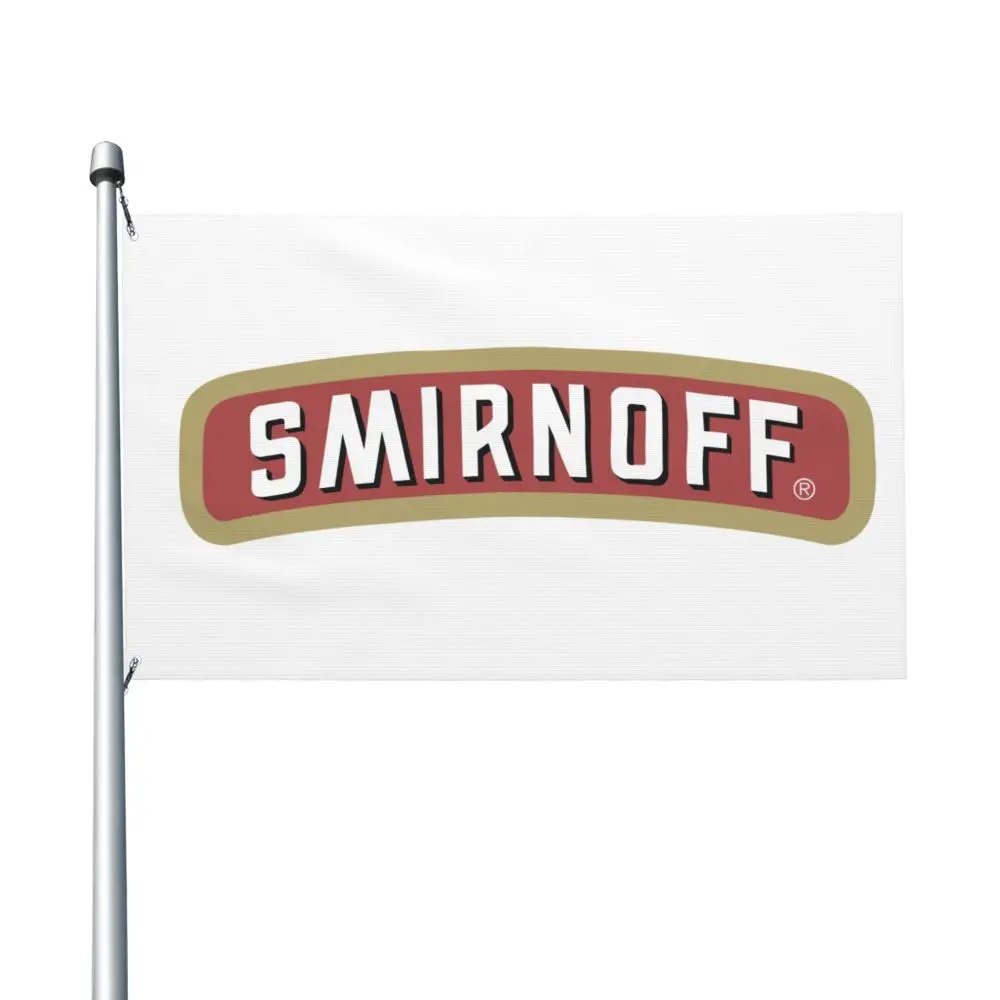 НОВЫЙ Двусторонний баннер Smirnoff для водки, флаг Breeze, садовый флаг, декоративный флаг, баннер для вечеринки, 3x5 футов (90x150 см)