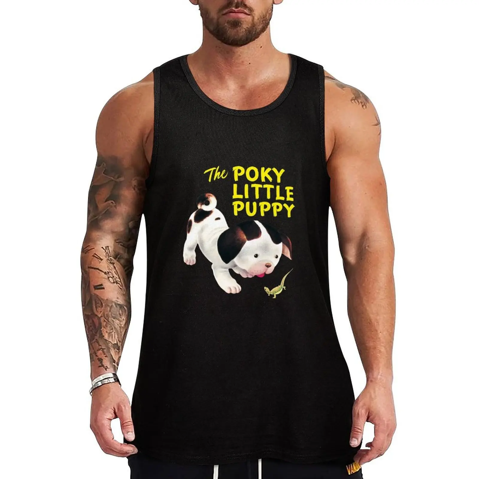 Poky Little Puppy, camiseta sin mangas con ilustración clásica de la pequeña libreta dorada, camiseta sin mangas informal urbana, camiseta sin mangas estilo streetwear