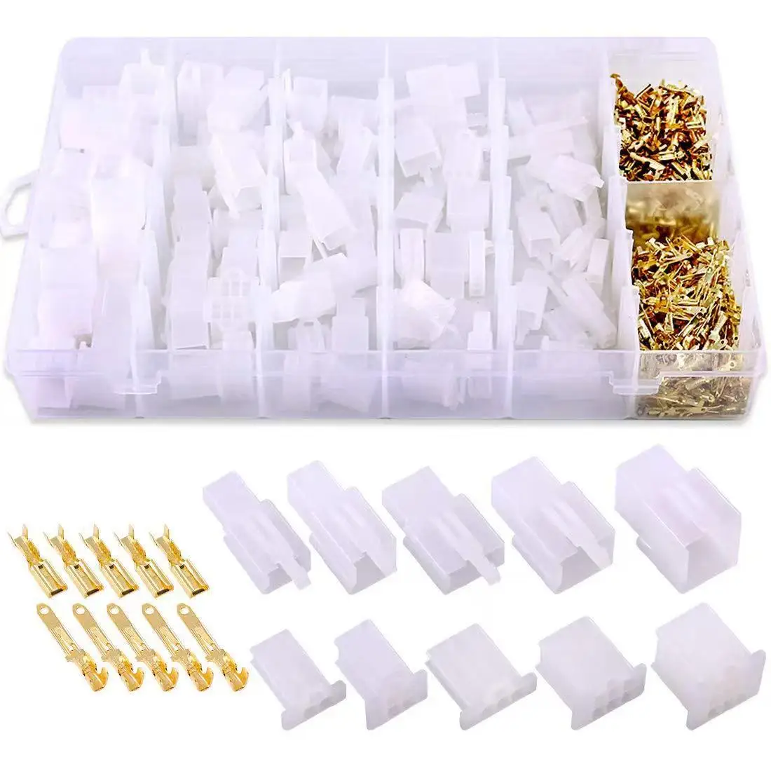 380 Pieces Cars Motorcycle Electrical Connectors 2.8mm 2/3/4/6 Pin Male Female Wire Terminal Connector
