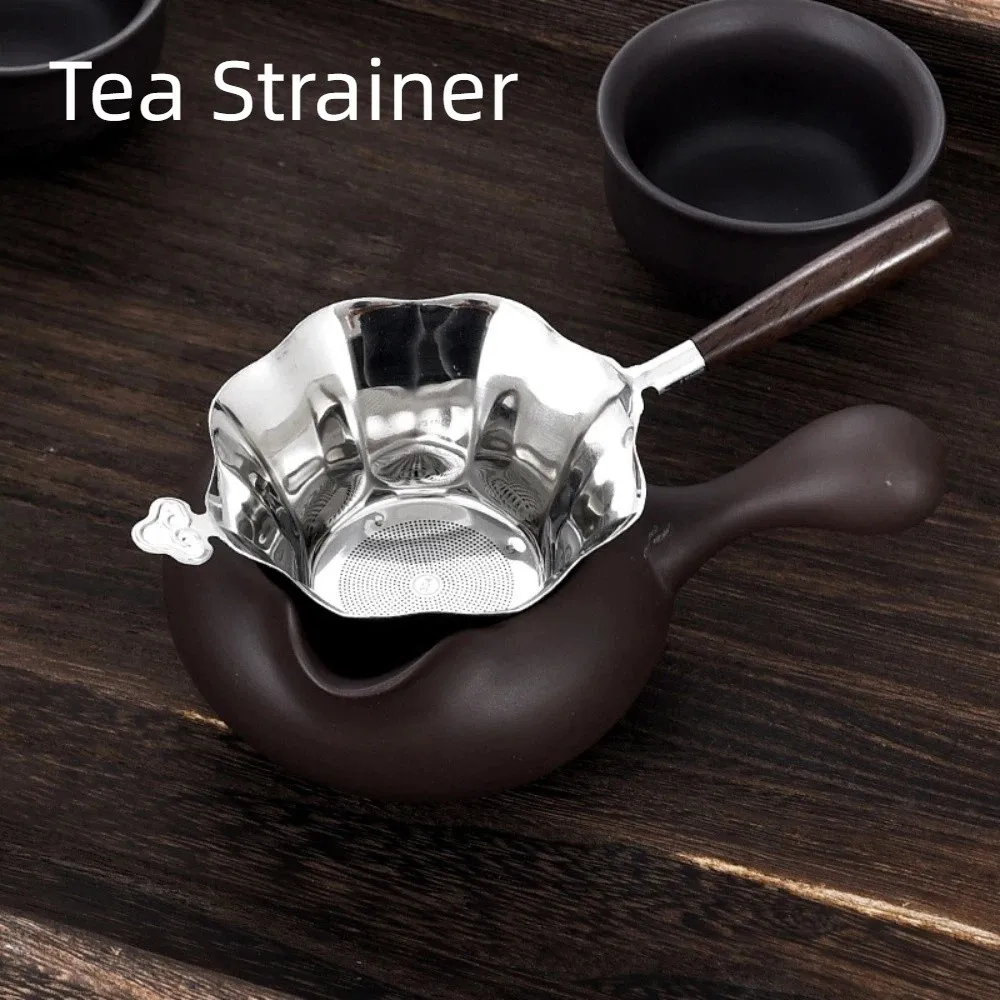 

Practical Octagonal Lotus Leaf Cloud Tea Strainer Fine Mesh Alloy Tea Filter Vintage Chinese Traditional Tea Infuser Tea Room