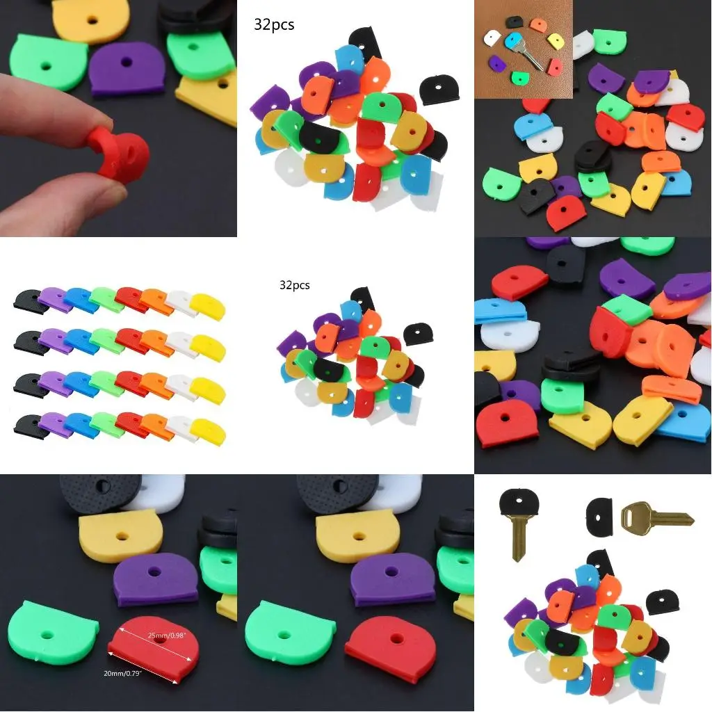 Convenient 8-Color for Key Cap 32 Pcs for Key Identifier Cover Tag Label Codi