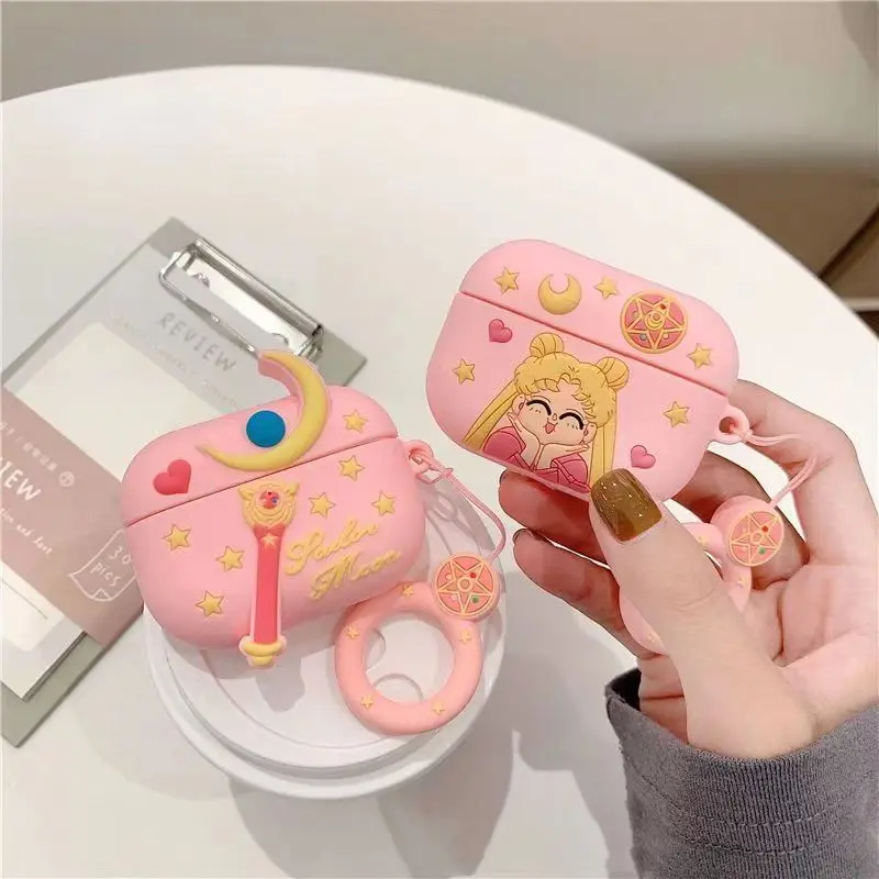 

Kawaii Sailor Moon чехол для Airpods аниме девушка чехол для Airpods чехол для наушников силиконовый мягкий чехол для Airpods для Airpods 1,2,3, Pro, Pro2