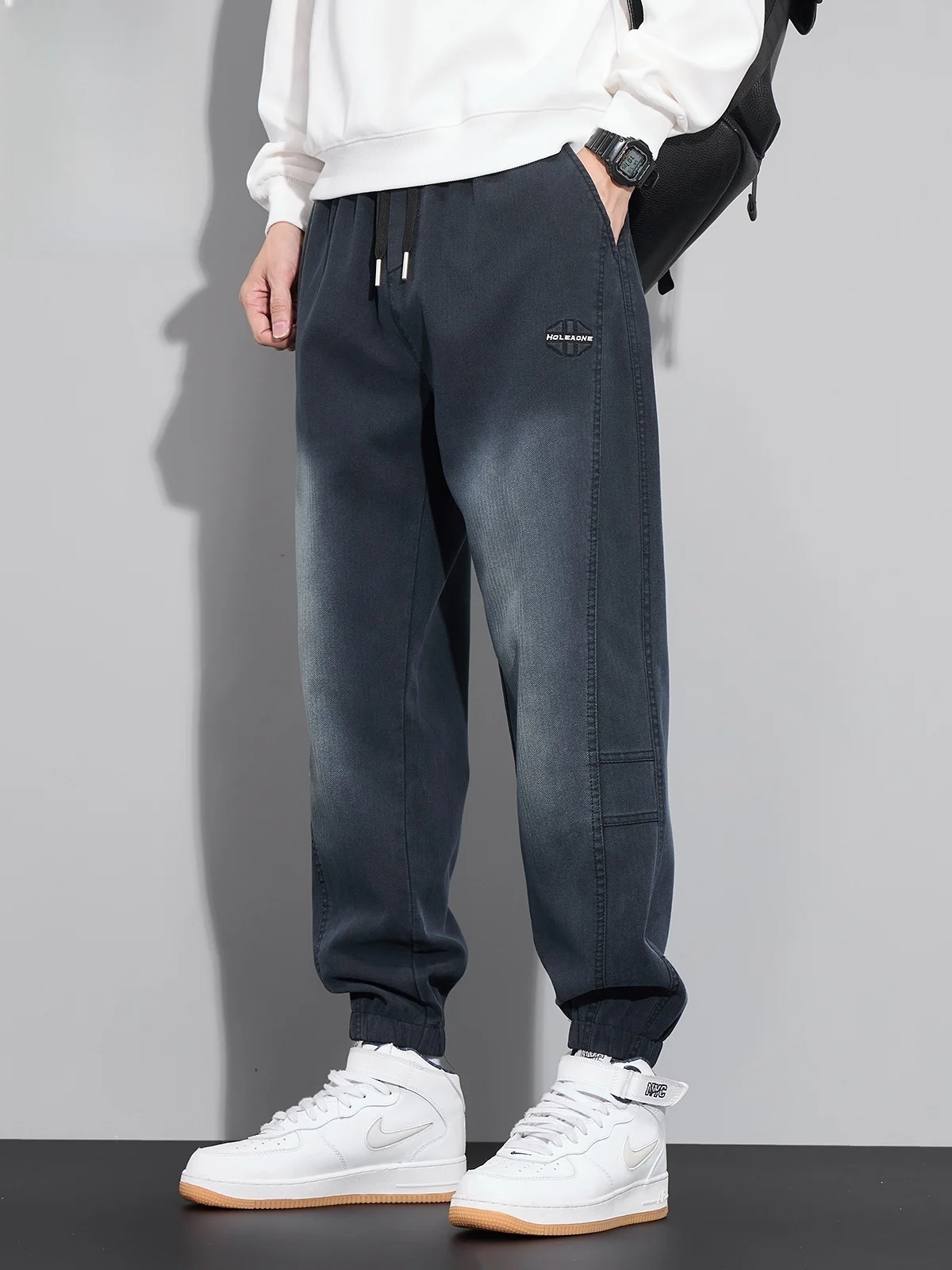 

Мужские повседневные свободные брюки-шаровары, новинка весенней коллекции, удобные, модные, с эластичным поясом