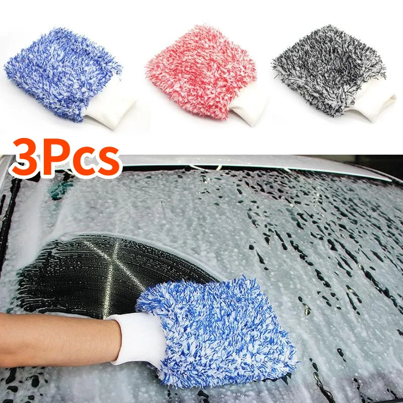 Car Cleaning Gloves Soft Microfiber Wash High Density Scratch Free Gloves Car Wash Car Accessories accesorios para vehículos