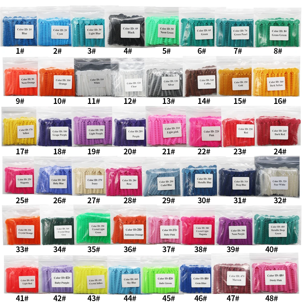 40Sticks 1040Pcs Dental Ligature Tie Rubber More Elastic Orthodontic Rubber O tie 48Colors