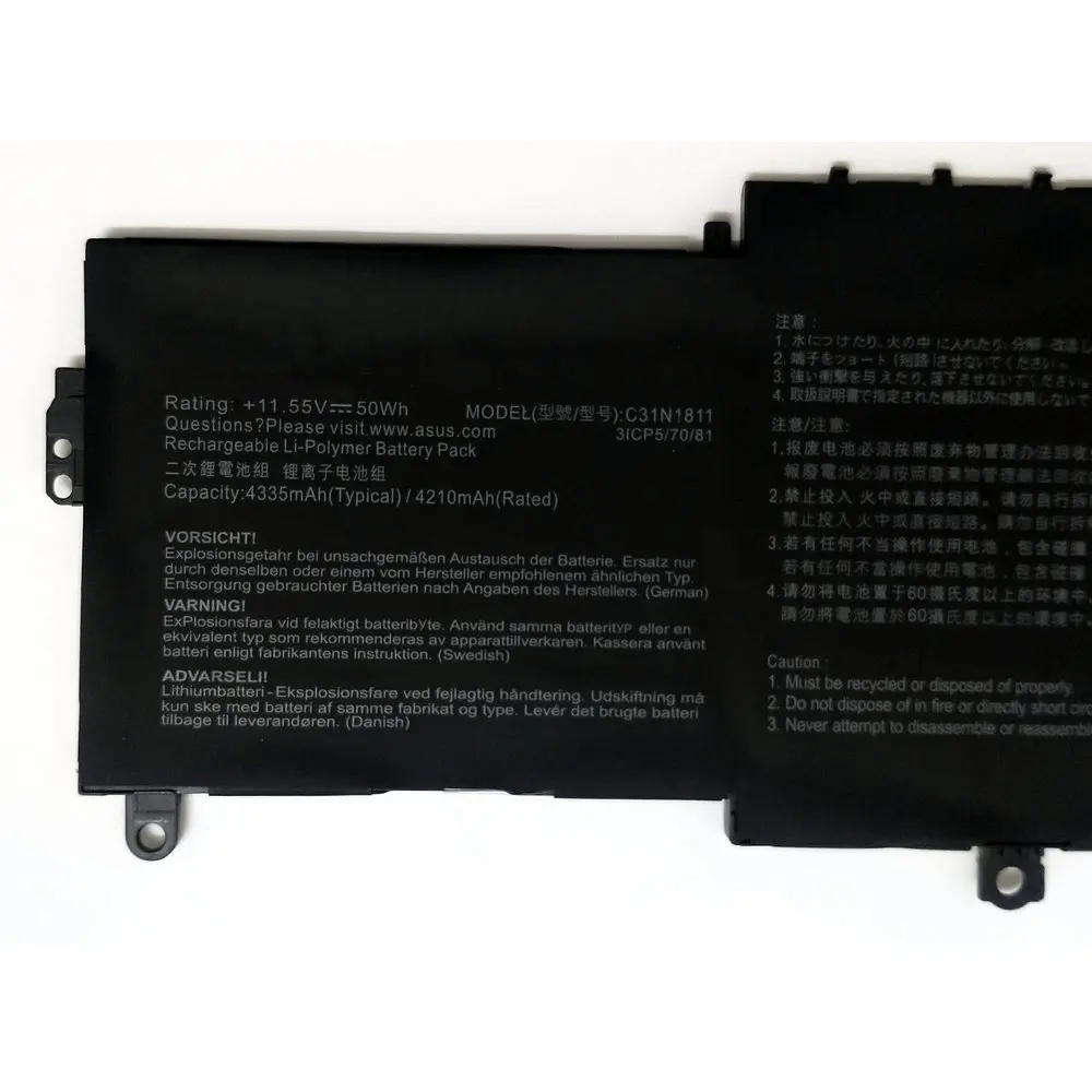 NEW C31N1811 Laptop Battery For Asus UX433F UX433FX UX433FN UX433FA U4300FN U4300FA U4300F BX433FN 11.55V 50WH