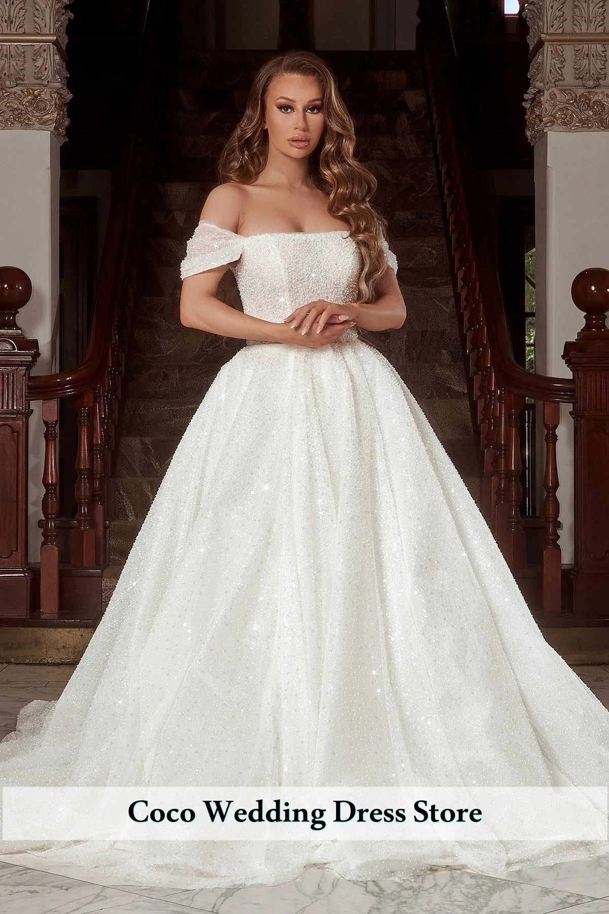 

Элегантное бальное платье по индивидуальному заказу, свадебное платье без рукавов с v-образным вырезом и открытыми плечами, кружевные аппликации, свадебные платья на шнуровке Vestina De Novia