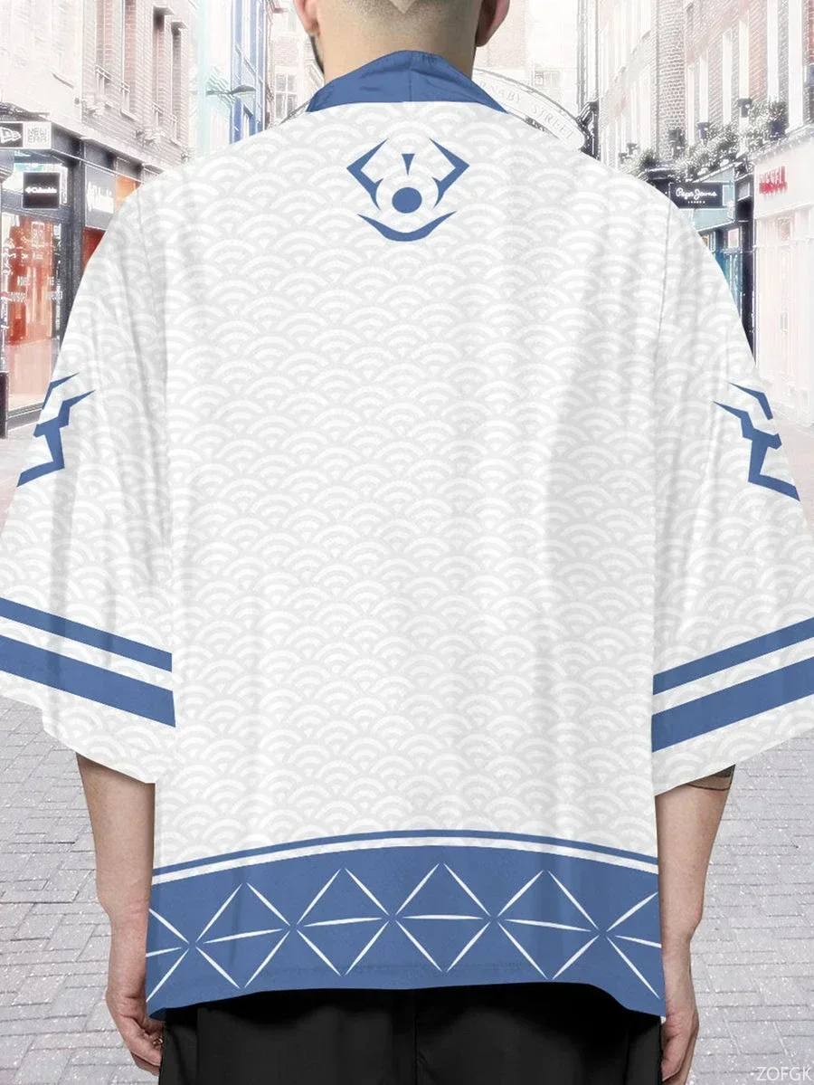 الصيف 3D المطبوعة كيمونو الرأس فضفاض تصميم الأزياء نصف كم سترة رداء أنيمي أعلى الرأس #5