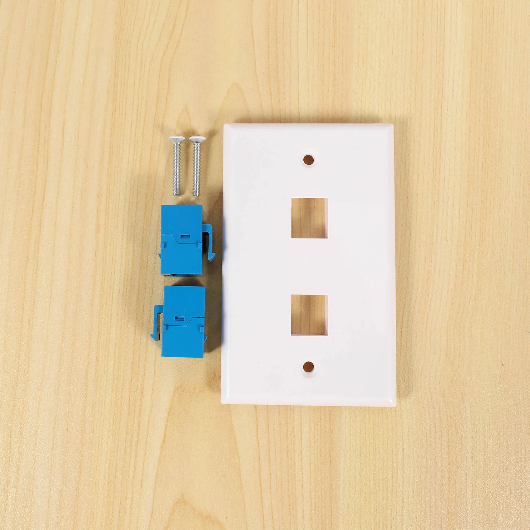 New-4 Pieces 2 Port Ethernet Wall Plate, RJ45 Cat6 Female To Female Jack Inline Coupler Face Plates