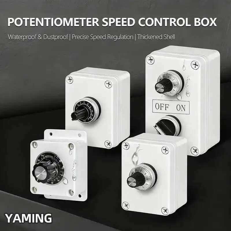 Bild 3: Potentiometer-Knopfschalter, 4,7 10 K, 500 K, wasserdicht, Frequenzumrichter, Geschwindigkeitskontrollbox, Stromsteuerung