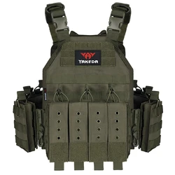 Yakeda 1000D Nylon Plate Carrier Vest Outdoor Hunting Protective Adjustable Molle Vest for Airsoft Combat