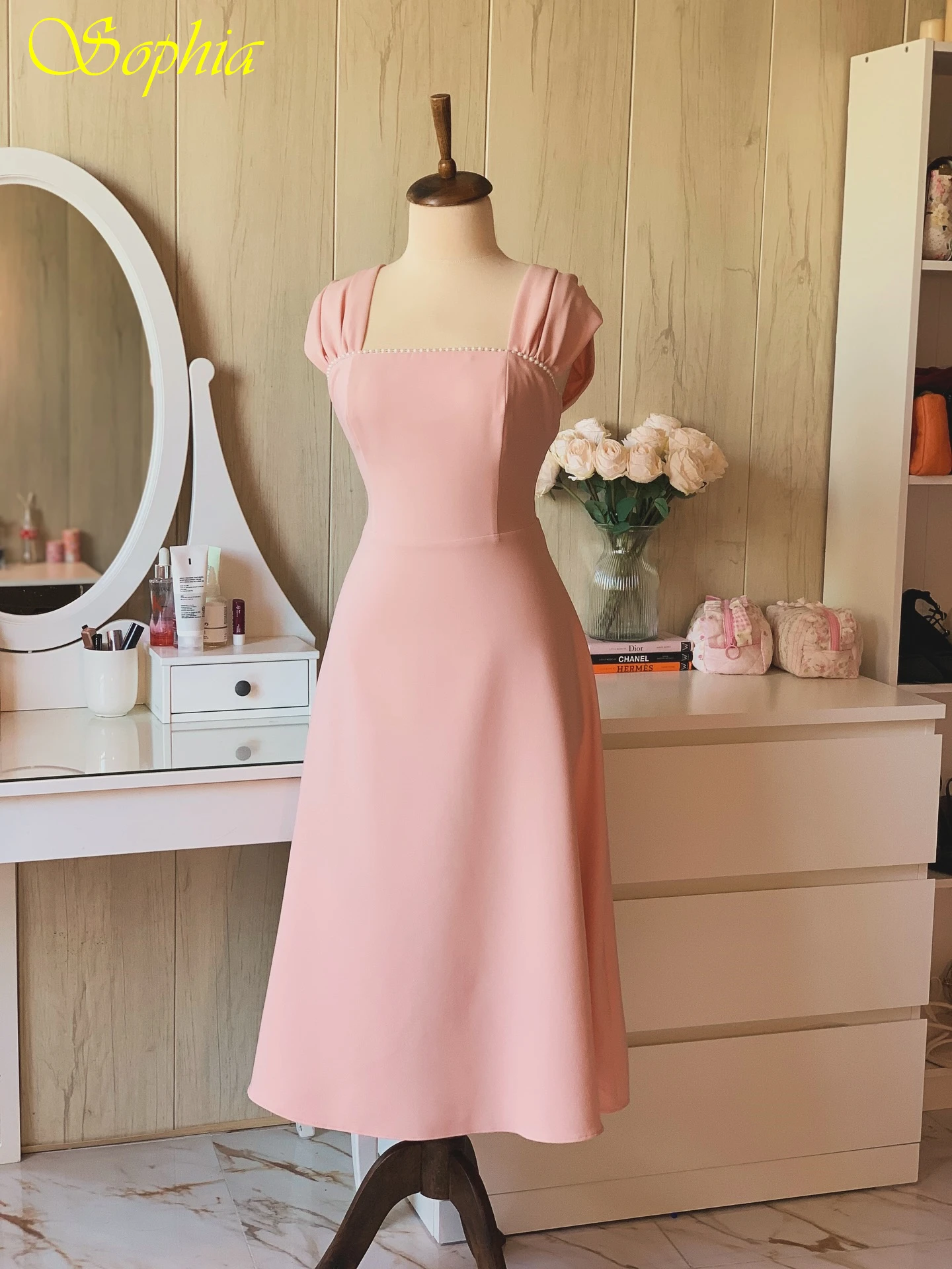 Customized Elegant Formal A-Line Square Collar Evening Dress Fashion Bespoke Occasion Gowns Delicate High Quality Party Dress